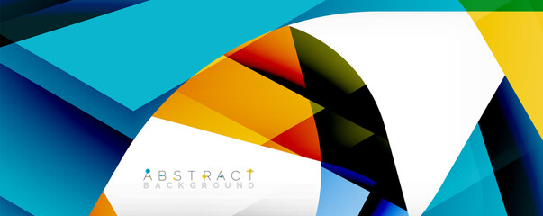 Geometric abstract background - multicolored abstract shapes on white. Vector Illustration For Wallpaper, Banner, Background, Landing Page