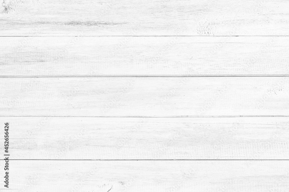 Wall mural white wood plank texture background