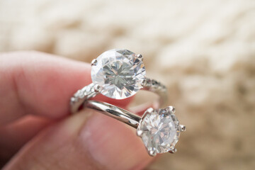 hand hold beautiful jewelry diamond ring