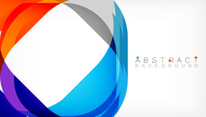 Abstract square shape with overlapping waves, minimal geometric background. Vector Illustration For Wallpaper, Banner, Background, Landing Page