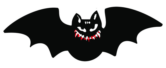 Halloween poster.Hand drawn textured funky ink print.