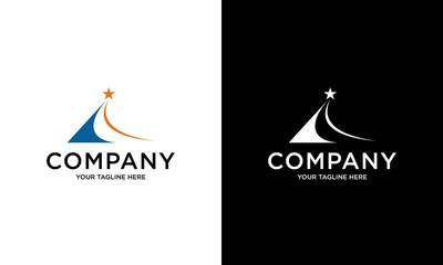 Creative road trip logo design. Street logo vector design template. Mountain road star shape concept logo Mountain road travel logo