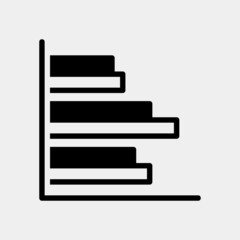 Vector illustration of bar chart icon in solid style for any projects