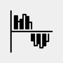 Vector illustration of gantt chart icon in solid style for any projects