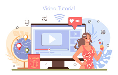 Tourism expert online service or platform. Agent creating and selling