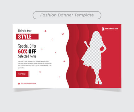 Banner design web template Set, Horizontal header web banner, and a place for photos