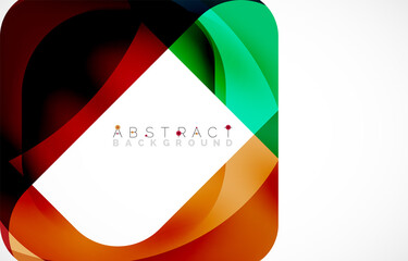 Fototapeta premium Minimal background. Abstract square shape with round corners created with wavy forms. Vector Illustration For Wallpaper, Banner, Background, Landing Page