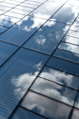 Clouds on the glass facade