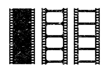 Old grunge film strip vector icon