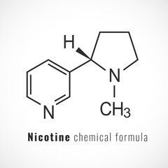 Nicotine chemical formula, vector icon