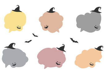 ハロウィン等でつかえるオバケの吹き出しセット