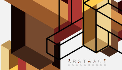 Abstract background. 3d cubes, cubic elements and blocks. Techno or business concept for wallpaper, banner, background, landing page