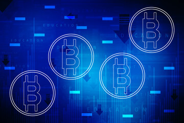 2d rendering bitcoin sign currency
