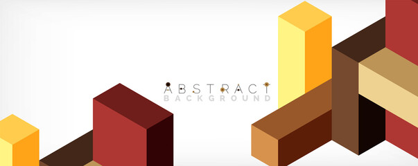 Abstract background. 3d cubes, cubic elements and blocks. Techno or business concept for wallpaper, banner, background, landing page