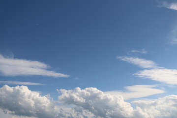 雲がある夏の青空