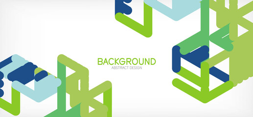 Abstract background. Color lines on white background. Linear abstract composition. Techno or business concept for wallpaper, banner, background, landing page