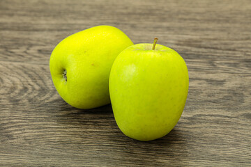 Two ripe green sweet apples