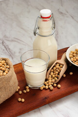 Soy Milk is a Beverage Made From Soy Bean, Called Milk Because it is Yellowish White Similar to Milk. Healthy Alternative for Non-Dairy Milk. In Indonesia also Called Sari Dele/Susu Dele/Susu Kedelai