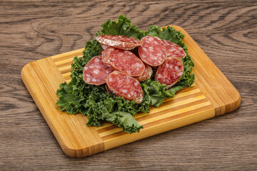 Iberian pork Fuet sausage slices