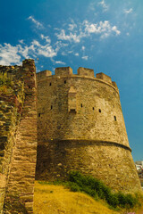 View to ancient wall and Trigoniu tower in Thessaloniki, Greece