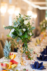 Beautiful wedding reception table decoration