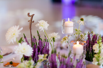 Beautiful wedding reception table decoration