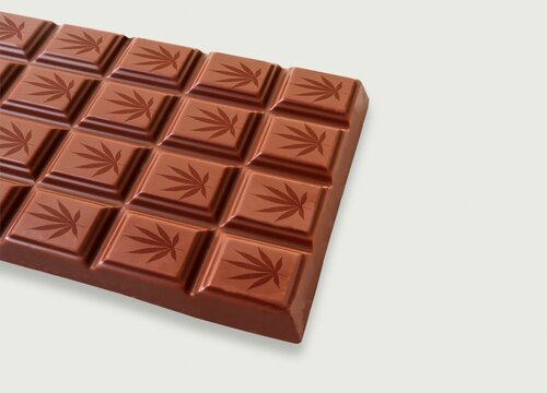 Cannabis infused chocolate bar, conceptual image