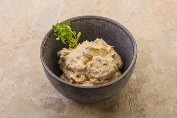 Vegan food - hummus with olive oil