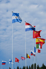 Flags Of Different Countries. Selective focus.