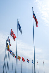 Flags Of Different Countries. Selective focus.