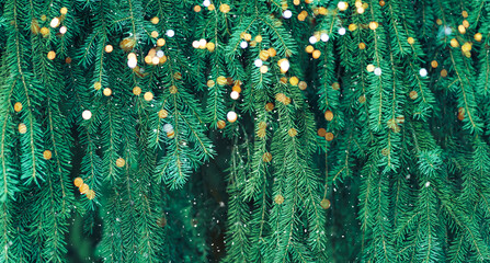 Christmas tree background with garland