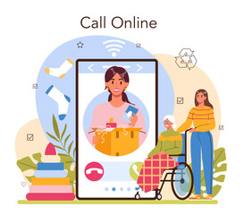 Volunteer online service or platform. Social worker support old