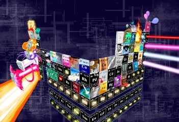 Periodic table, conceptual illustration