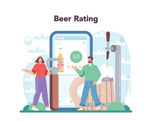 Brewery online service or platform. Craft beer production, brewing process