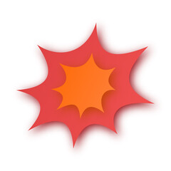 Paper cut speech bubble with explosion