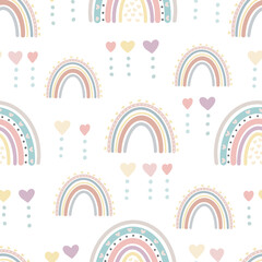 Cute rainbow seamless pattern. Creative childish print for fabric, wrapping, textile, wallpaper, apparel. Digital papper
