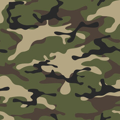 Camouflage seamless pattern from spots. Military texture. Print on fabric and clothing. Vector