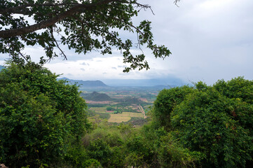 South indian mountain surrounded by the agriculture land close up view. close up view of the mountain rocks...