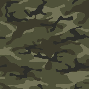 Camouflage seamless pattern from spots. Military texture. Print on fabric and clothing. Vector