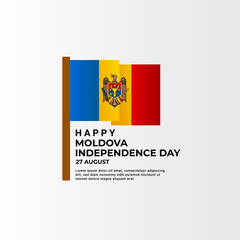 Obraz premium Moldova independence day greeting design