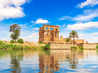 Trajan's Kiosk of the Philae Temple on Agilkia Island by the Nile, Aswan, Egypt