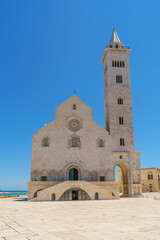 Obraz premium The Santa Maria Assunta Cathedral, also named San Nicola Pellegrino Cathedral located in duomo square of Trani. Minor basilica in Apulian Romanesque architecture. Trani Puglia region, Italy
