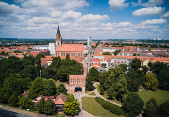 Fototapeta na wymiar Blick über die Innenstadt von Neubrandenburg