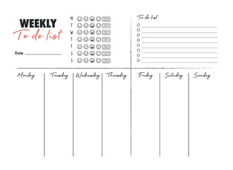 Weekly to do list template