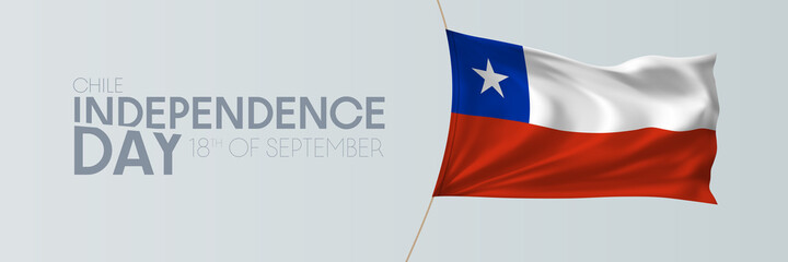 Fototapeta na wymiar Chile independence day vector banner, greeting card.