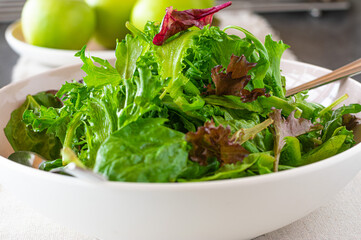 fresh green salad in a bowl