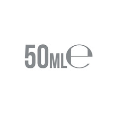 Liter l sign (l-mark) estimated volumes 50 milliliters (ml). Vector symbol packaging and labels used for prepacked foods, drinks different liters and milliliters. 50 Vol single icon isolated on white