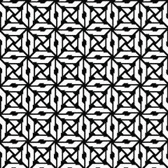 Seamless vector pattern in geometric ornamental style for wallpapers and backgrounds. Black ornament.