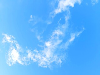 Fototapeta na wymiar Clouds in a blue sky on a clear sunny day.