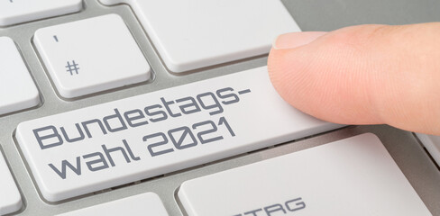 Tastatur mit beschrifteter Taste - Bundestagswahl 2021